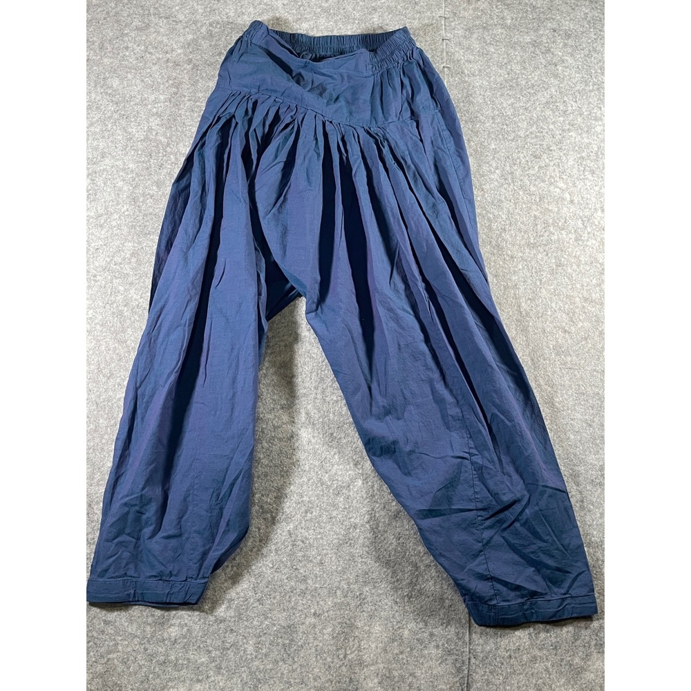 Beechtree Womens Navy Blue Iridescent Harem Pants Elastic Waist Size 8